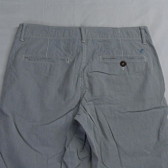 American Eagle 30 x 9" Blue White Stripe Classic Chino Shorts - Picture 6 of 7